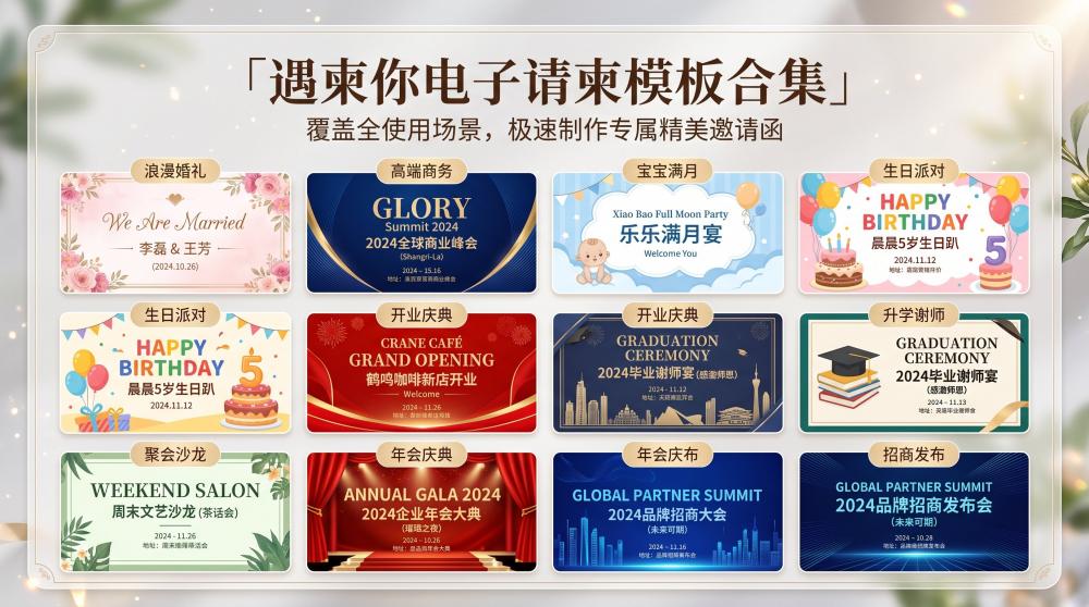 高端不撞款！八十大寿电子请柬定制攻略，孝心氛围感直接拉满